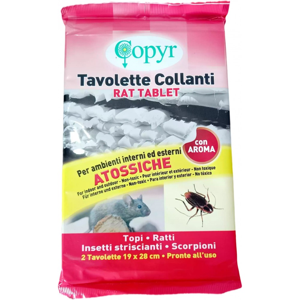 Trappola per topi grandi e piccoli, scorpioni e insetti, colla potente, con  attrattivo, pronta all'uso: Rat Tablet