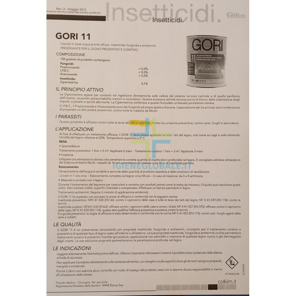 Antitarlo, trattamento insetticida, impregnante, protezione funghi e muffa  del legno, 0,75 ml: GORI 11