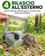 Trappola per topi vivi, ecologica, sicura per cani e gatti. - immagine 6