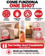 Bomba insetticida per cimici da letto, aerosol autosvuotante per camere e ambienti: ONE SHOT 150 ml - immagine 2