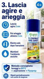 Insetticida acaricida spray per acari in casa, aerosol pronto all'uso: Flyspray - immagine 5