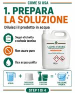 Disinfettante contro virus, batteri, liquido concentrato, ampio spettro d'azione, Germo Inodore da 5 litri - immagine 2