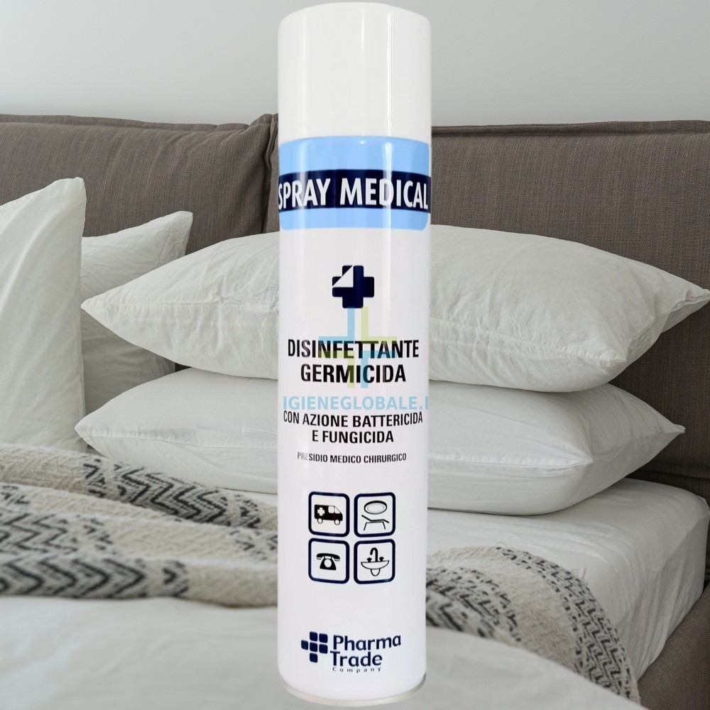 Disinfettante per materassi e cuscini, bombola spray pronta all'uso per disinfettare: SPRAY MEDICAL Disinfettante per materassi e cuscini, bombola spray pronta all'uso per disinfettare: SPRAY MEDICAL - immagine 1