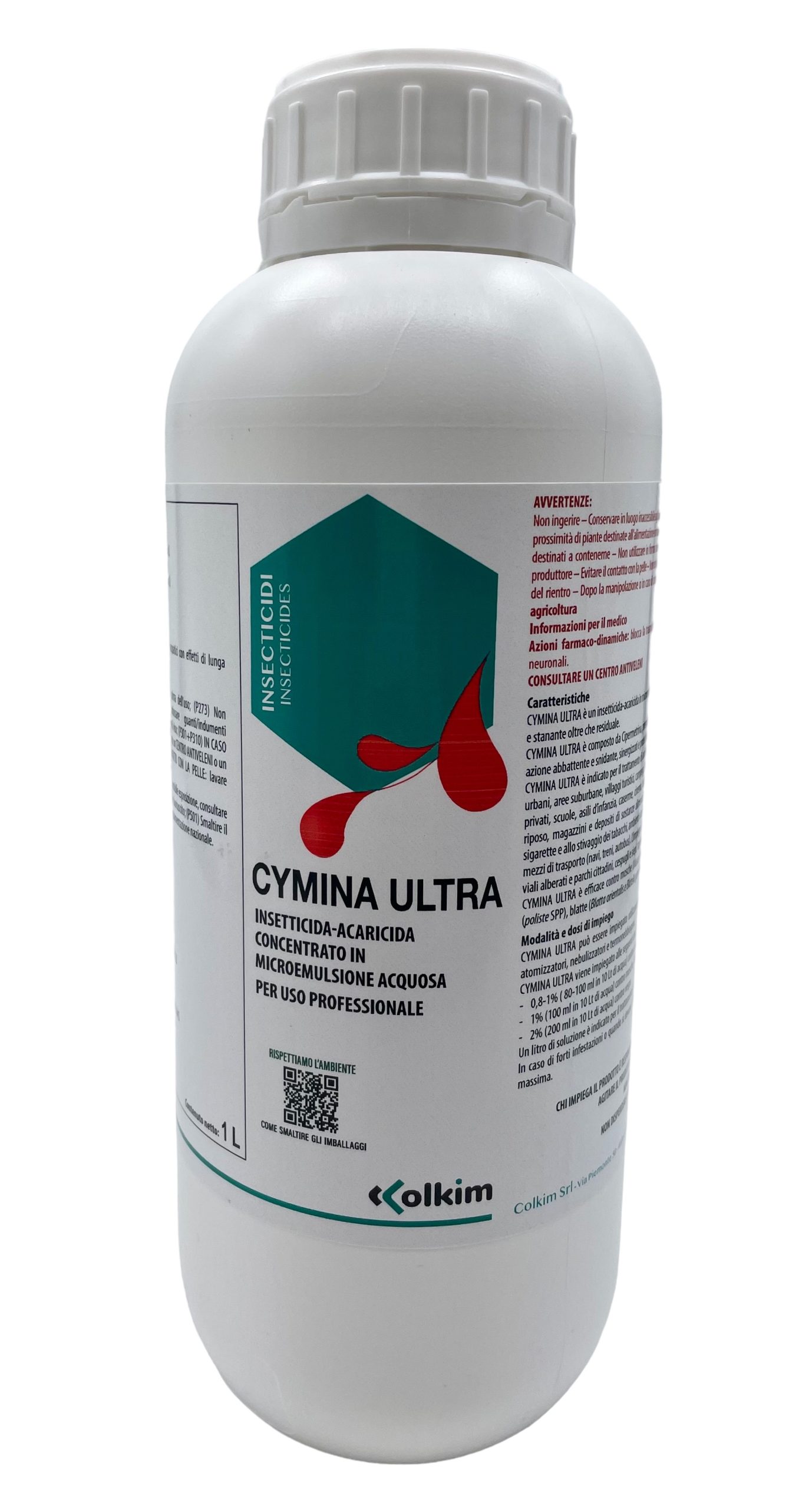 Insetticida Cymina Ultra COLKIM, forte, potente, elimina insetti, zanzare, scarafaggi, formiche: Flacone liquido da 1 Litro Insetticida Cymina Ultra COLKIM, forte, potente, elimina insetti, zanzare, scarafaggi, formiche: Flacone liquido da 1 Litro - immagine 1