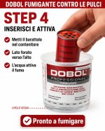 Insetticida fumogeno per pulci, ambienti interni, non macchia, senza gas: Dobol fumigante - immagine 5