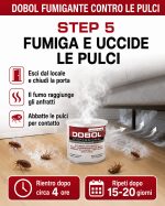 Insetticida fumogeno per pulci, ambienti interni, non macchia, senza gas: Dobol fumigante - immagine 6