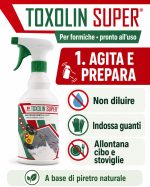 Insetticida per formiche a base di piretro naturale, pronto all'uso, nebulizzabile: Toxolin Super - immagine 4