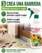 Insetticida per eliminare i millepiedi in casa, cantina, terrazzo e vasi, pronto all'uso: Permecid - immagine 4