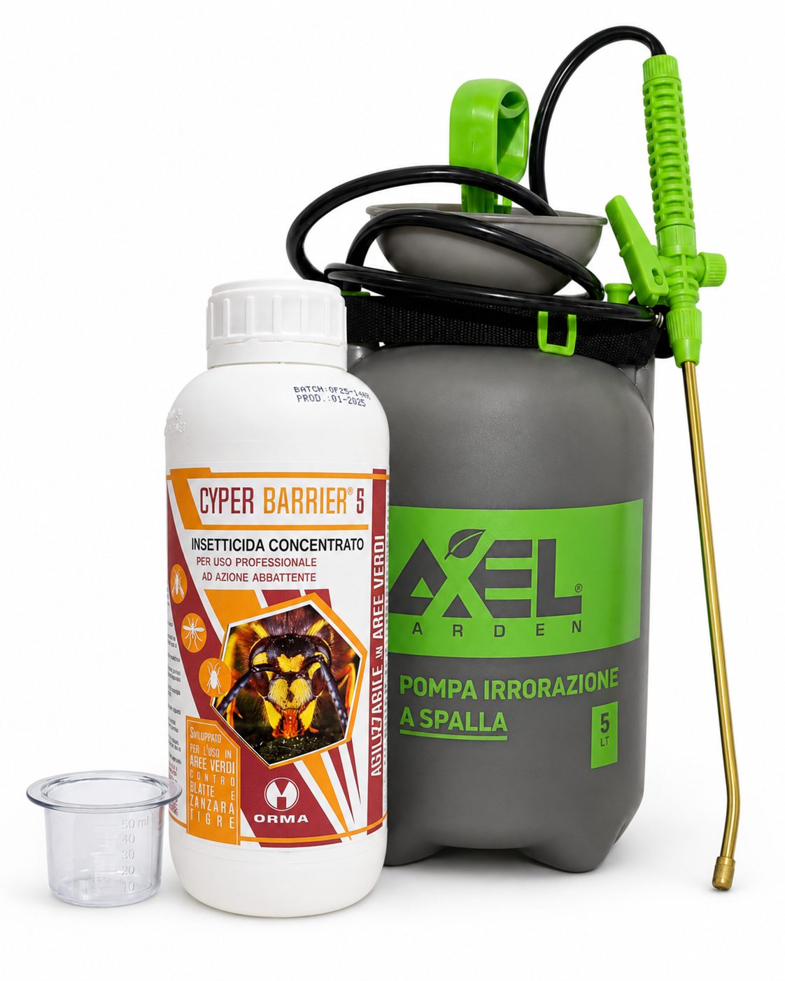 Kit insetticida polivalente concentrato con pompa da 5 litri e misurino Kit insetticida polivalente concentrato con pompa da 5 litri e misurino - immagine 1