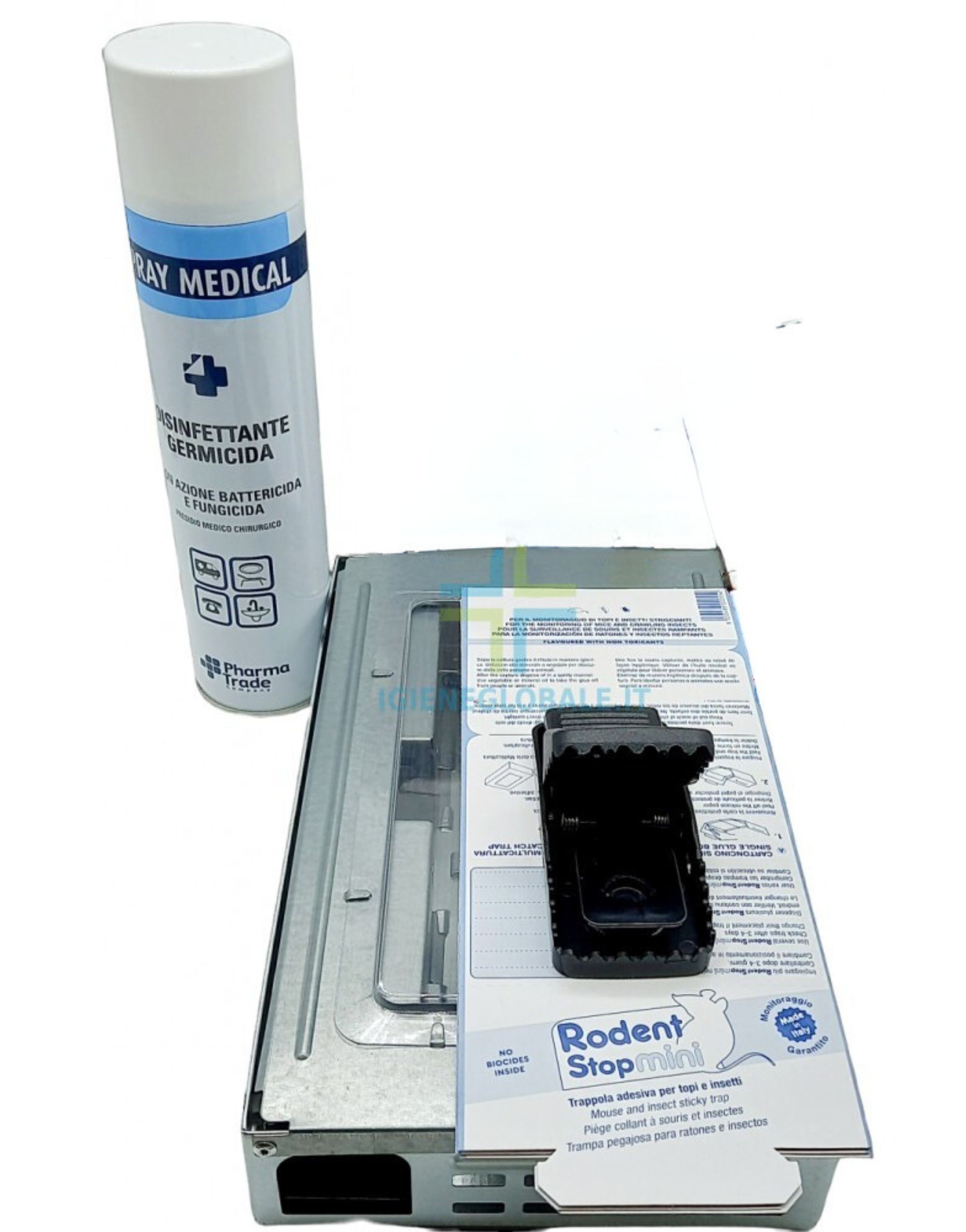 Kit per catturare piccoli topi in casa e per disinfettare prima e dopo la cattura Kit per catturare piccoli topi in casa e per disinfettare prima e dopo la cattura - immagine 1