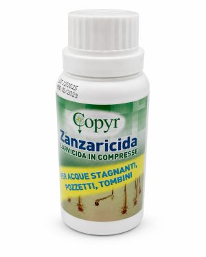 Larvicida zanzare, pastiglie antilarvali, compresse anti zanzara.