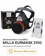 Maschera per insetticidi e disinfestazione, kit con 2 filtri inclusi - immagine 2