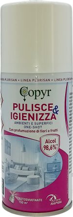 Plurisan spray igienizzante multiuso, alcol 96%.Bomboletta auto-svuotante 150 ml - immagine 2