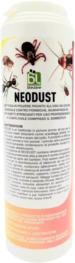 Polvere insetticida per porcellini di terra, barattolo 500 grammi: NEODUST