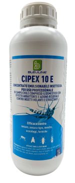 Prodotto insetticida per debellare le zanzare in giardino, nei cespugli, viali alberati, siepi, tappeti erbosi.CIPEX 10e 1Litro